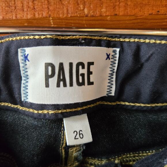 PAIGE High Rise Bell Canyon Women's Size 26 Flare Denim Jeans Blue Stretch Blend - Picture 6 of 11